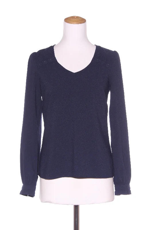 REVIEW - Frill sleeve blouse - Navy! 8 Double Button Blouse