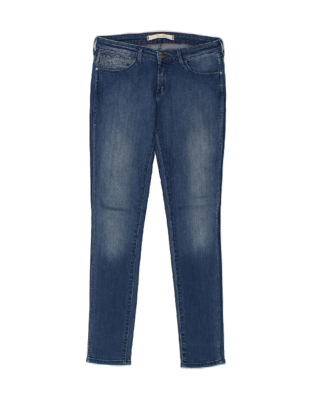 WRANGLER Womens Courtney Low Waist Skinny Jeans W28 L32 Blue Cotton Casual Distressed Skinny Jeans WRANGLER Womens Courtney Low Waist Skinny Jeans W28 L32 Blue Cotton Casual Distressed Skinny Jeans