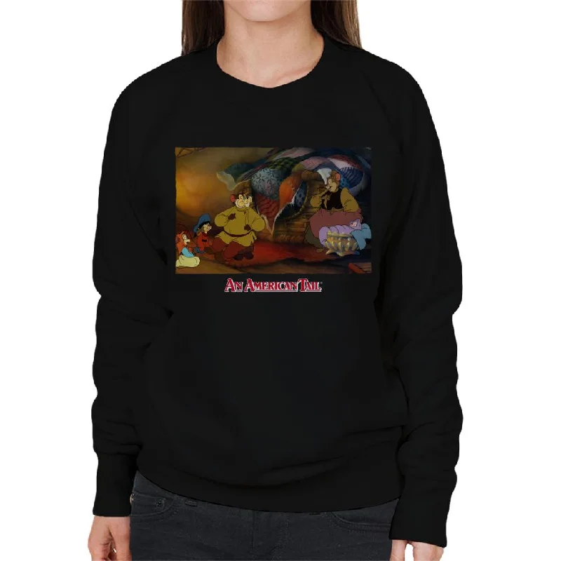 An American Tail Papa Tells A Story Women's Sweatshirt Hoodie with Fur Luxurious Winter
