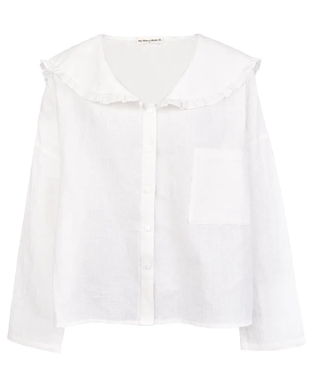 Sweetie Blouse - White Smart Casual Blouse