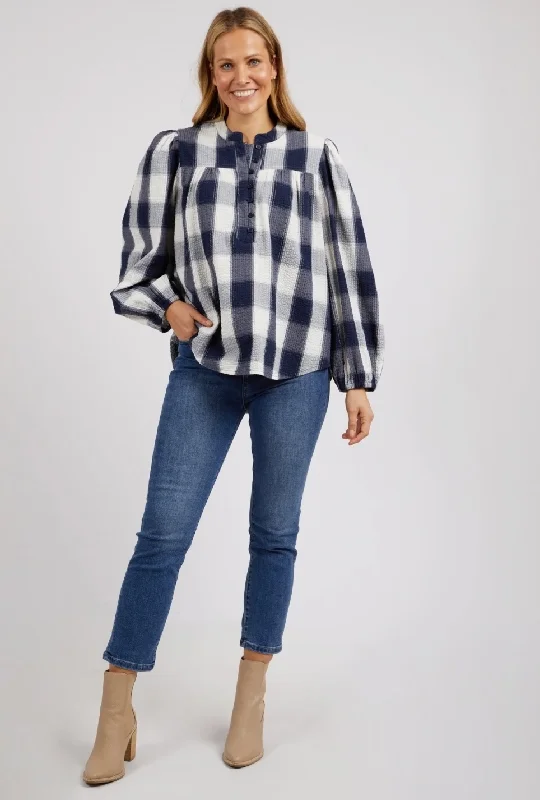 Elm Lifestyle Cedar Check Blouse Floral Print Blouse