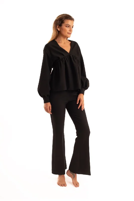 Black Balone Blouse Office-Ready Blouse