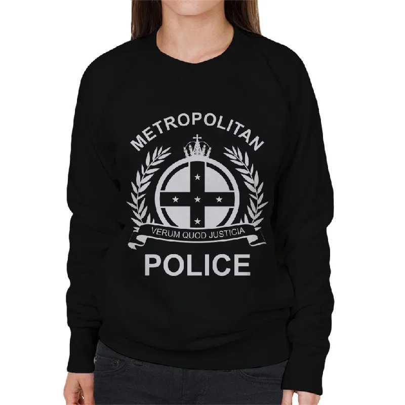 Neighbours Metropolitan Police Women's Sweatshirt Hoodie with Batwing Sleeves Loose Dramatic Neighbours Metropolitan Police Women's Sweatshirt Hoodie with Batwing Sleeves Loose Dramatic