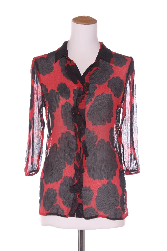STORM - Crushed silk button up blouse! 12 Textured Cotton Blouse