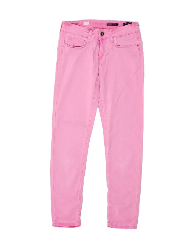 TOMMY HILFIGER Womens Milan Slim Jeans W26 L27 Pink Cotton Stylish Slim Fit Denim