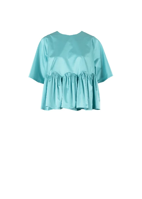 Blue Bud Blouse Casual Button Blouse