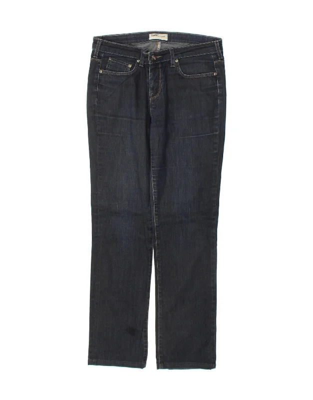 LEE Womens Straight Jeans W31 L30  Navy Blue Cotton Stylish Slim Fit Denim