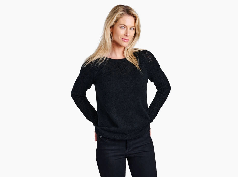 Women's Sonata Pointelle Sweater Bright Pastel Dark