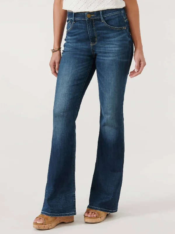 "ab"solution High Rise Flare Jeans In Indigo Cozy Wide-Legged Jeans