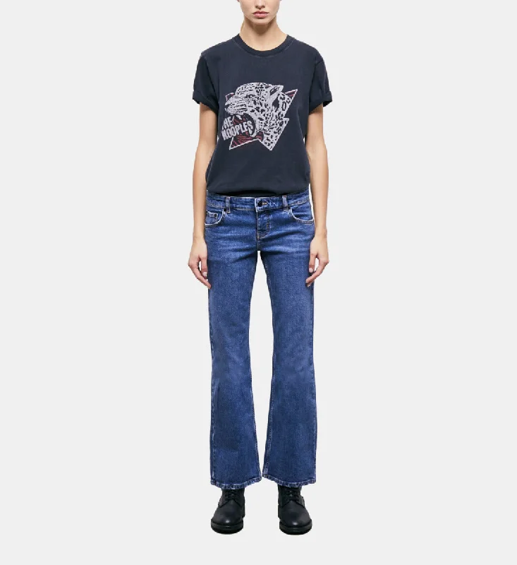 Bootcut Jeans Comfortable Faded High-Rise Jeans