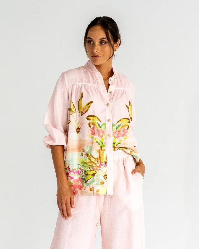 Natalia Blouse - Paradise Tropical Peter Pan Blouse