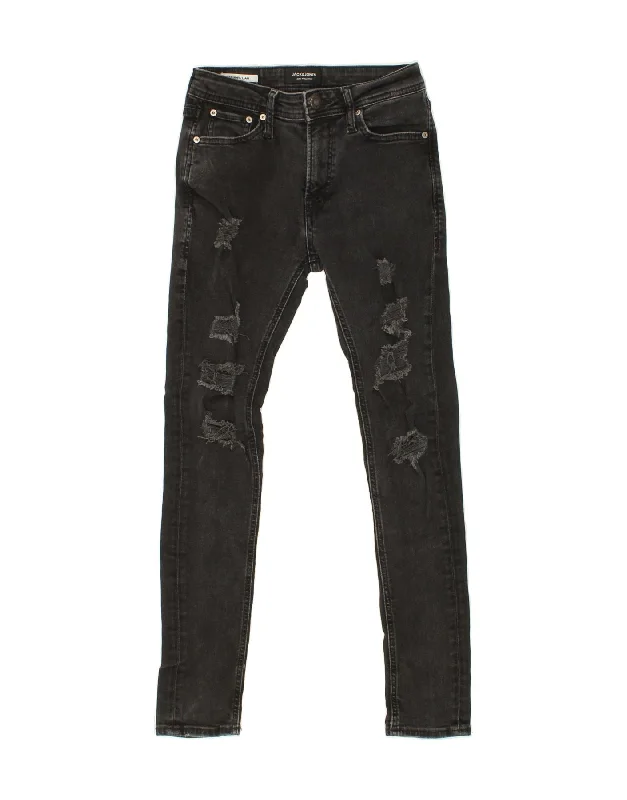 JACK & JONES Womens Liam Distressed Skinny Jeans W27 L30 Grey Cotton Classic Slim Fit Jeans JACK & JONES Womens Liam Distressed Skinny Jeans W27 L30 Grey Cotton Classic Slim Fit Jeans