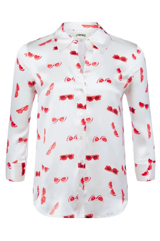 Dani Blouse - White Multi Stylish Wrap Blouse