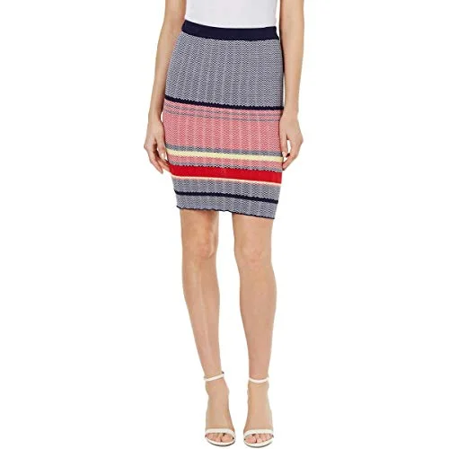Striped Sweater Skirt Fitted Loose Oversized