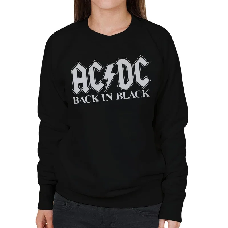 AC/DC Back In Black Women's Sweatshirt Hoodie with Earth Tones Natural Calm