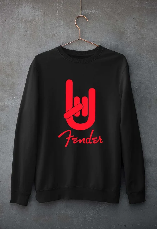 Fender Rock Hand Unisex Sweatshirt for Men/Women Hoodie with Back Slit Movement Comfort