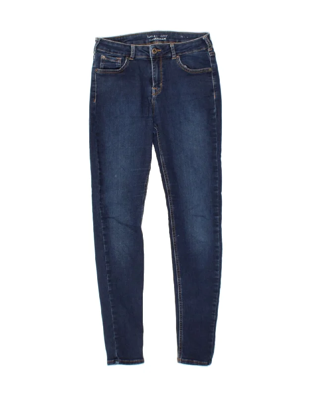 JACK WILLS Womens Skinny Jeans W29 L29 Navy Blue Cotton Stylish Cargo Style Jeans