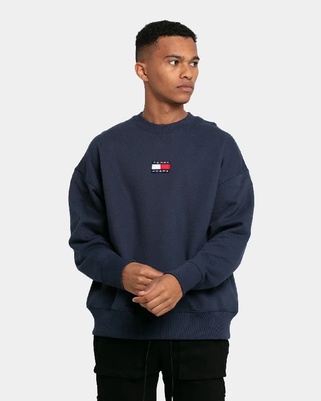 Tommy Jeans Badge Crewneck Twilight Navy Casual High-Waisted Bootcut Jeans