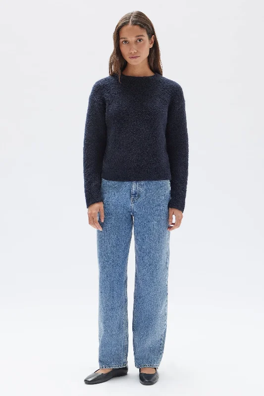 Dahlia Wool Knit Crew Jumper Collared Crew Neck Turtle Neck