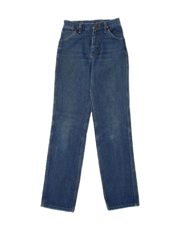 WRANGLER Womens Straight Jeans W24 L32 Blue Fashionable Relaxed Fit Denim