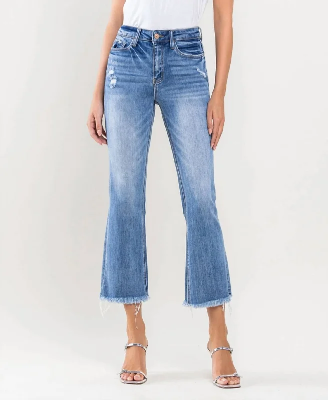 High Rise Kick Flare Jeans In Light Wash Comfortable Dark Wash Jeans