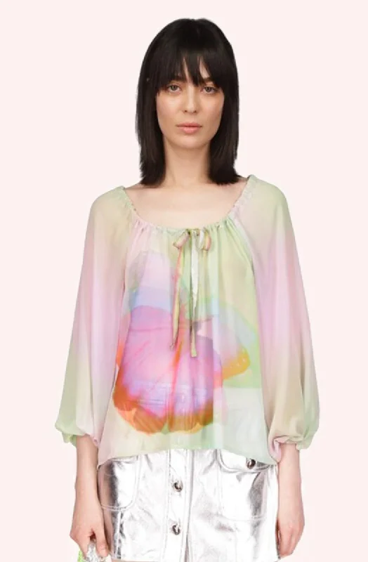 Impressionism Butterfly Blouse Delicate Bow Blouse