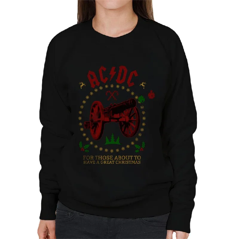 AC/DC Have A Great Christmas Women's Sweatshirt Hoodie with Illustration Artistic Creative AC/DC Have A Great Christmas Women's Sweatshirt Hoodie with Illustration Artistic Creative