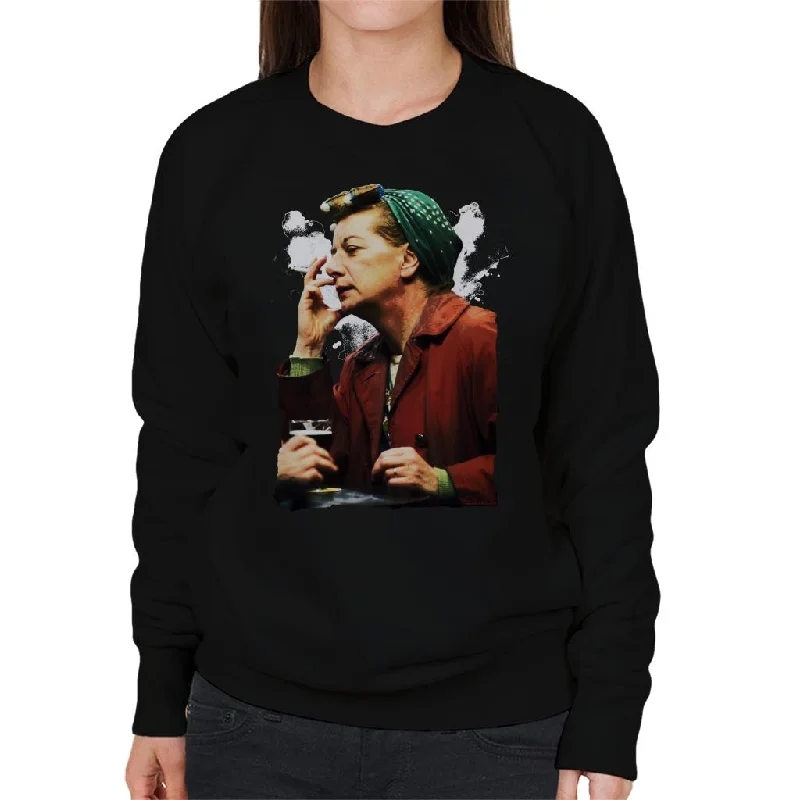 TV Times Jean Alexander As Hlda Ogden In Coronation Street Women's Sweatshirt Hoodie with Hem Raw Edge Edgy Unfinished TV Times Jean Alexander As Hlda Ogden In Coronation Street Women's Sweatshirt Hoodie with Hem Raw Edge Edgy Unfinished