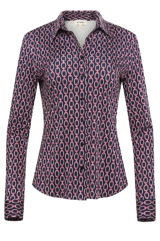 Harmony Long Sleeve Blouse Casual Stripe Blouse