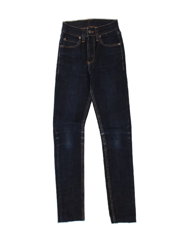 CHEAP MONDAY Womens Skinny Jeans W26 L28 Navy Blue Cotton Trendy Colored Denim Jeans