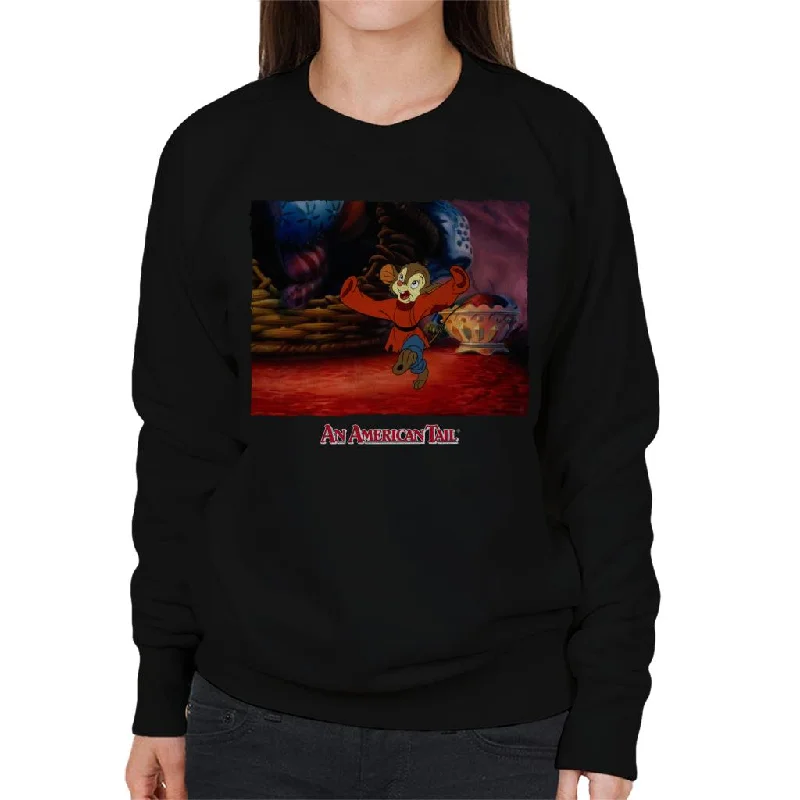 An American Tail Fievel Dancing Women's Sweatshirt Hoodie with Hem Ribbing Snug Secure An American Tail Fievel Dancing Women's Sweatshirt Hoodie with Hem Ribbing Snug Secure