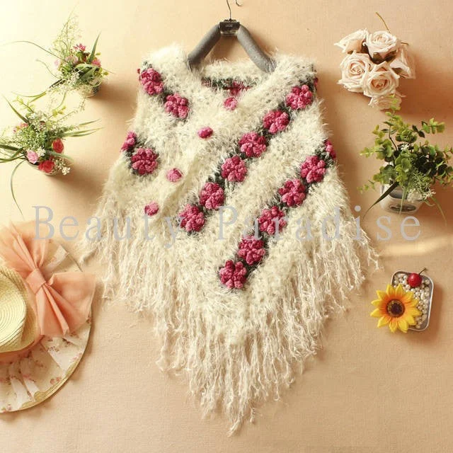 Handmade Crochet Sweaters 2018 Spring Women Mohair Rose Floral Hollow Out Batwing Tassel Wrap Swing Cardigan femininas 5086 Modern Contemporary Chic Handmade Crochet Sweaters 2018 Spring Women Mohair Rose Floral Hollow Out Batwing Tassel Wrap Swing Cardigan femininas 5086 Modern Contemporary Chic