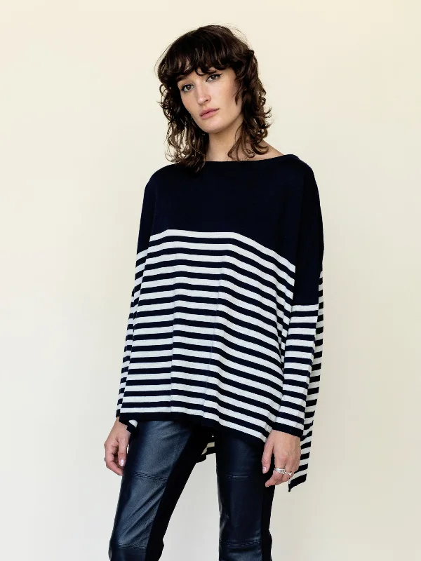 Breton Stripe Knit Jumper NEW COLOURWAYS Print Jacquard Patchwork