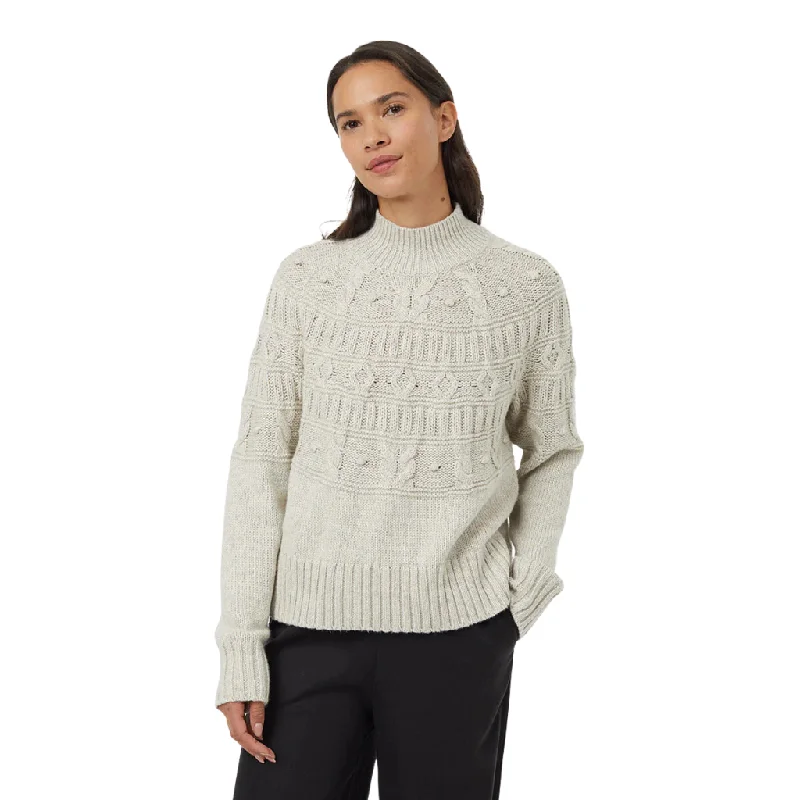 Tentree Women's Highline Pom Mock Neck Sweater Collared Crew Neck Turtle Neck