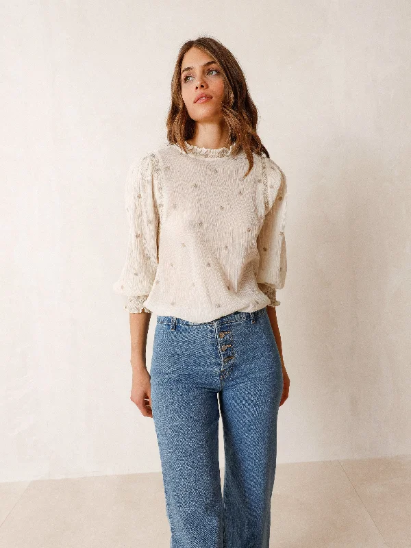Crepe Gauze Blouse Feminine Satin Blouse