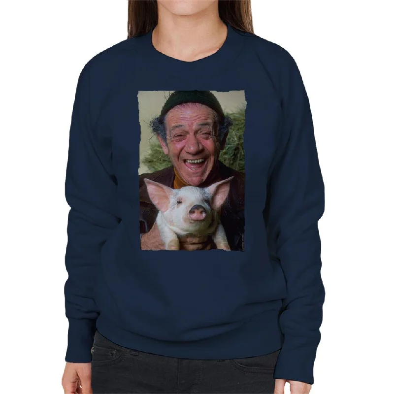 TV Times Sid James Holding A Pig Women's Sweatshirt Hoodie with Ribbed Neckline Snug Warm TV Times Sid James Holding A Pig Women's Sweatshirt Hoodie with Ribbed Neckline Snug Warm