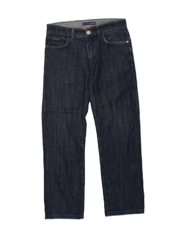 TRUSSARDI Womens Straight Jeans W29 L26 Navy Blue Casual Skinny Fit Jeans