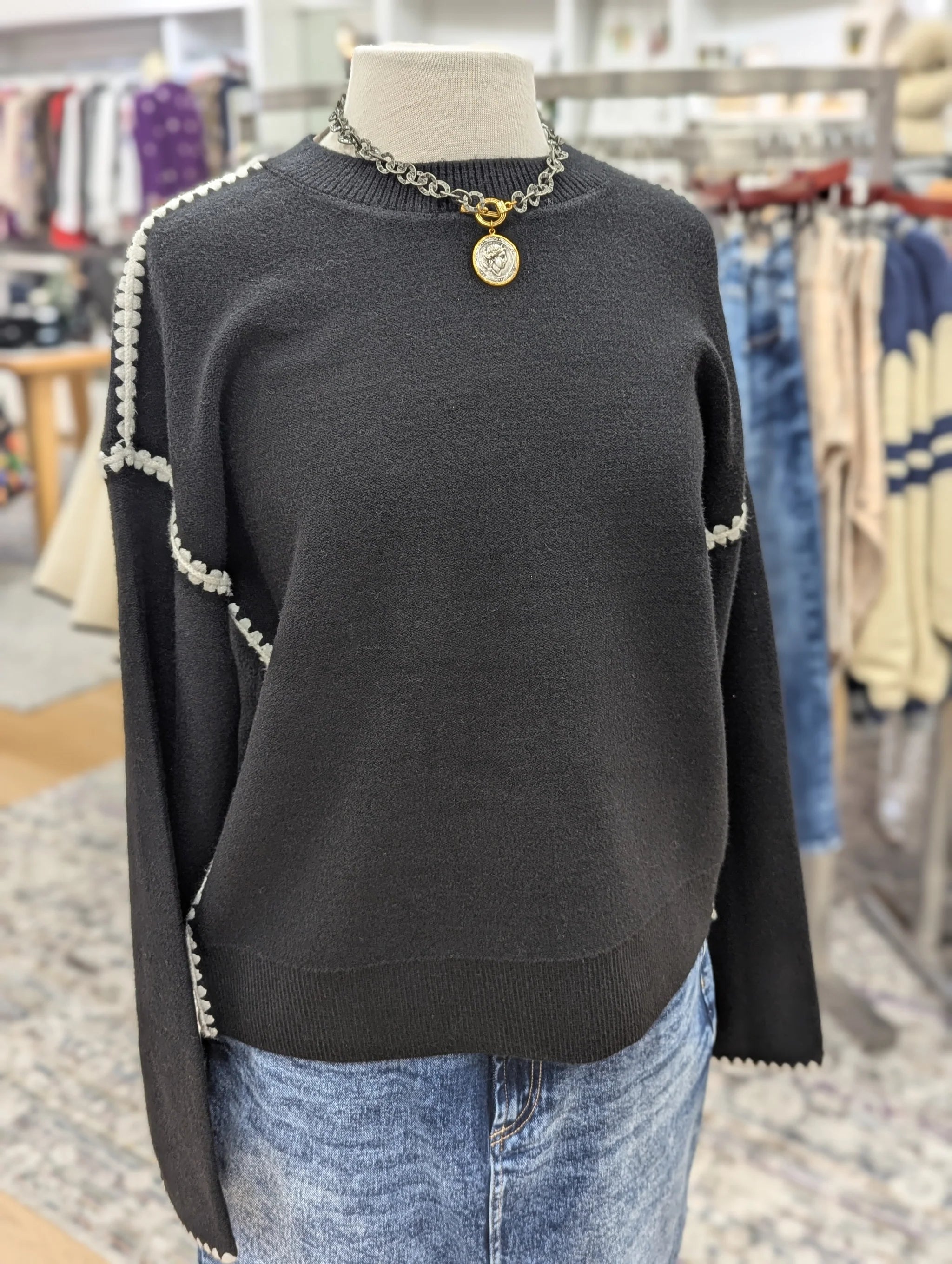 The Embroidery Sweater Boxy Sweater Fitted Sweater A-Line