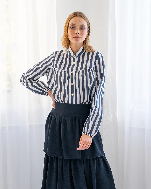 Natalia Blouse - Stripe Sleeveless Summer Blouse