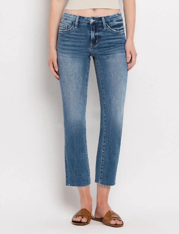 Crop You Out Slim Straight Jeans In Midnight Classic Blue Denim Jeans