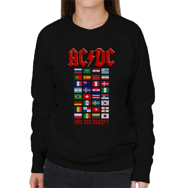 AC/DC Country Flags Are You Ready Women's Sweatshirt Hoodie with V-Neck Classic Versatile AC/DC Country Flags Are You Ready Women's Sweatshirt Hoodie with V-Neck Classic Versatile