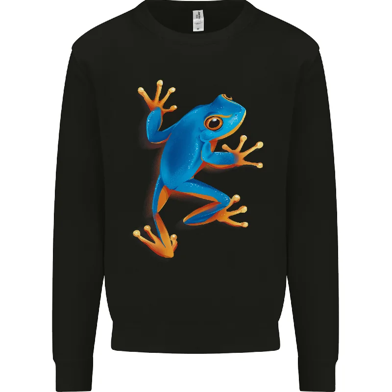 A Cool Frog Climbing Up Mens Sweatshirt Jumper Hoodie with Lace Feminine Delicate
