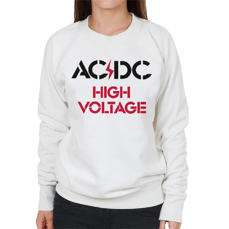 AC/DC High Voltage Women's Sweatshirt Zip Hoodie Drawstring Kangaroo Pocket
