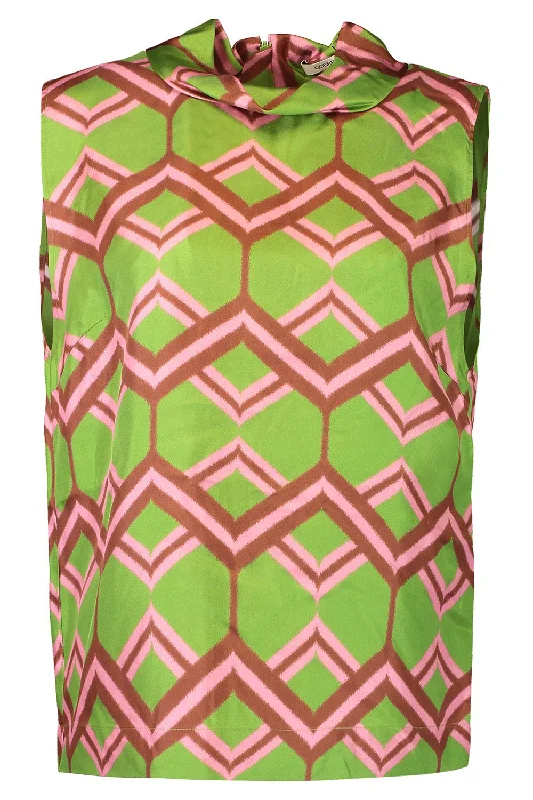 Sleeveless Mockneck Blouse Soft Pastel Blouse