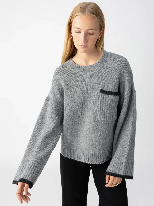 Uptown Girl Sweater Boat Neck Shawl Collar Notched Collar