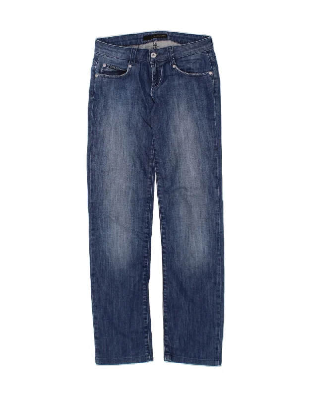 CALVIN KLEIN Womens Straight Jeans W26 L30 Blue Cotton Elegant High-Waisted Flared Jeans