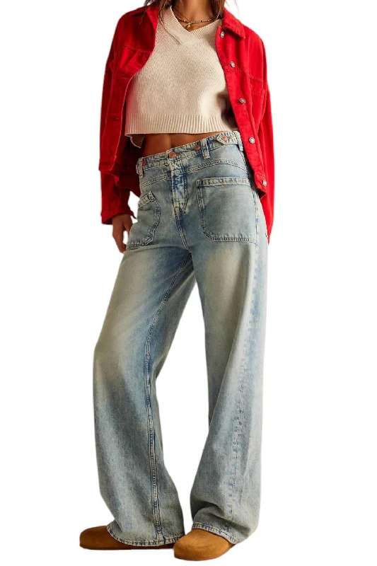 Palmer Cuffed Denim Jeans In La La Land Chic Cropped Jeans