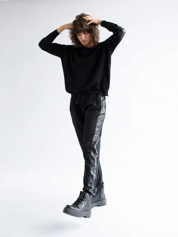 Classic Knit Jumper with Leather Elbow Patches (New Colourways) Boat Neck Shawl Collar Notched Collar