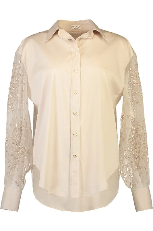 Sheer Sleeve Blouse Boho Printed Blouse