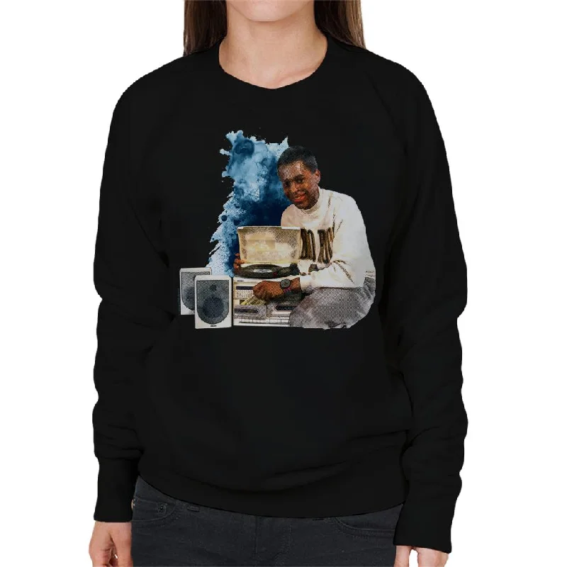 TV Times Andi Peters With A HiFi 1988 Women's Sweatshirt Hoodie with Batwing Sleeves Loose Dramatic TV Times Andi Peters With A HiFi 1988 Women's Sweatshirt Hoodie with Batwing Sleeves Loose Dramatic